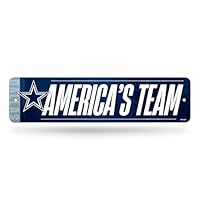 Rico Industries NFL Football Dallas Cowboys Metall-Straßenschild 10,2 x 38,1 cm, Heimdekoration – Schlafzimmer – Büro – Männerhöhle