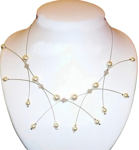 Collier mariée cristal autrichien Ivoire n°3 pour illuminer votre robe le jour du mariage