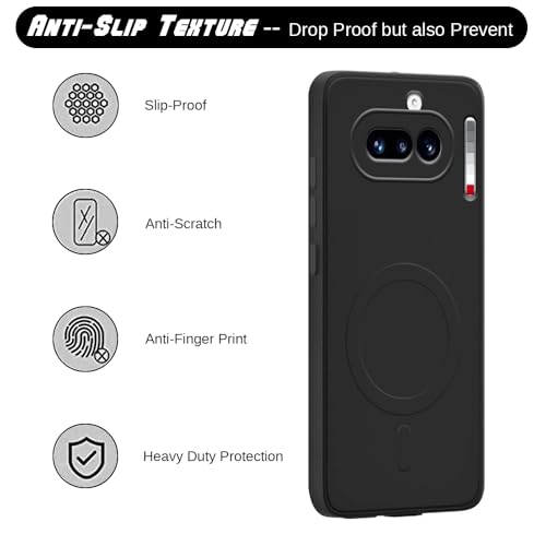 Image of Back Cover Nothing Phone (4a) 5G | MagFit Ring Design (Non-Magnetic) | Shockproof Case | Anti-Slip Grip | Raised Camera Edges | Slim Protective Case for Nothing Phone (4a) 5G (Matte Black)