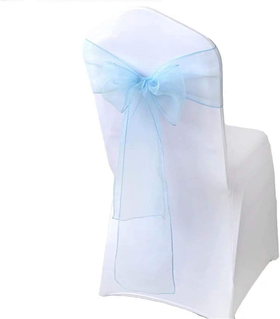 Organza Banquet Chair Sash Sashes Bows Ties for Weddings Party Decoration Gold-25