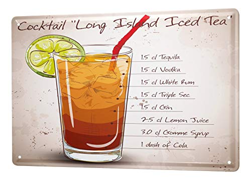 Blechschild Vintage Retro Metallschild Wandschild Blech Poster Nostalgie Alkohol Retro Long Island Ice Tea