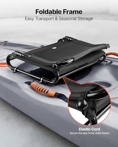 VEVOR Asiento para Kayak, Asiento Plegable con Soporte de Respaldo Cómodo, Marco de Aleación de Aluminio y Tela Oxford 600D, Fácil Montaje para Paseo, Pesca y Kayak Recreativo miniatura 4