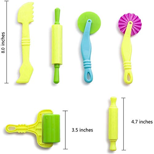 Carykon Clay and Dough Tools Kit for Kids - 6 Pieces - Assorted Colors