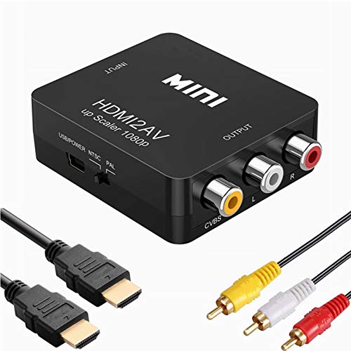 HDMI to RCA ϊRo[^[ HDMI to AV R|Wbg HDMIAiOɕϊA_v^ 1080PΉ PAL/NTSC؂ւ o USBd HDMIP[u2Mt RCAP[ut