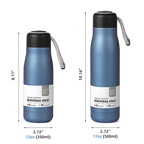 Dusgut 17 Oz Stainless Steel Water Bottle Double Wall Vacuum Insulated Kids Wide Mouth Flask With Leakproof Portable Lid (Air Force Blue) #TOP4