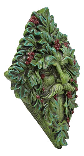 Ebros Nature Spirit God Summer Berry Diamond Shaped Celtic Greenman Hanging Wall Sculpture Decor Plaque 9" High Wiccan Tree Of Life Forest Shepherd Horned God Cernunnos Ent Mythical Fantasy Decorative #TOP2