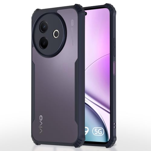 Image of Pikkme Back Cover for Vivo Y39 5G | Ultra Hyrbid | Full Camera Protection | Raised Edge | Crystal Clear Transparent Bumper Case (Blue)
