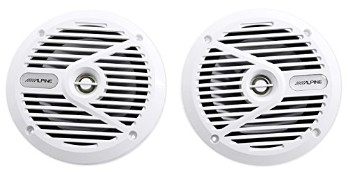 Image of Alpine (4) SPS-M601W 6.5 inch 440 Watt 2-Way Marine Boat Coaxial Speakers - White
