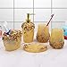 Marquee Bath Ensemble, 5 Piece Bathroom Accessories Set, Marquee Collection Bath Set Features Soap Dispenser, Toothbrush Holder, Tumbler, Soap Dish - Accented with Small Square Mirrors