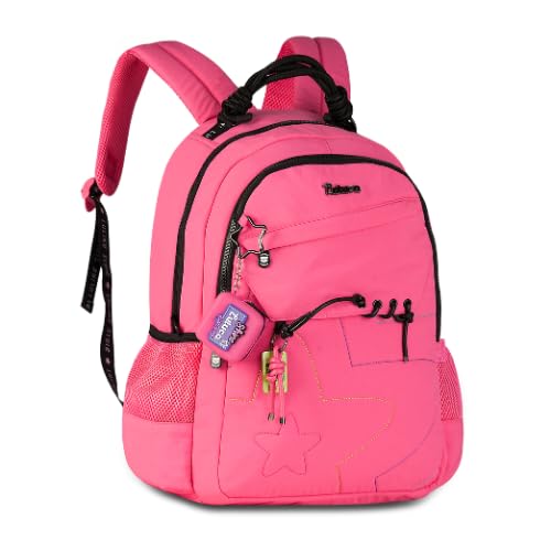 Mochila De Costas Luluca Feminina Resistente Escolar (Rosa)