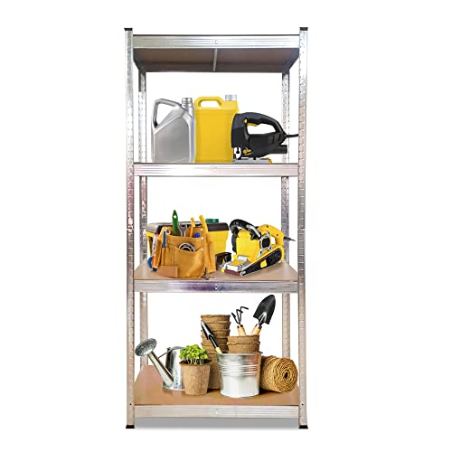 Nyana Home | Estantería Metálica Galvanizada 700kg | 4 Baldas | Medidas 160 x 80 x 40cm | Garaje Oficina Despensa (1) Cover