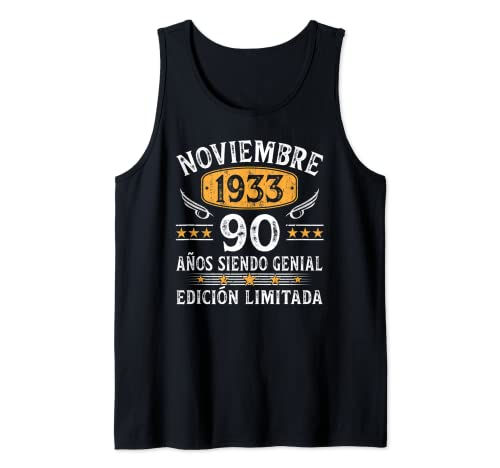 Nacido En Noviembre 1933 Vintage 90 Años Regalo Hombre Camiseta sin Mangas