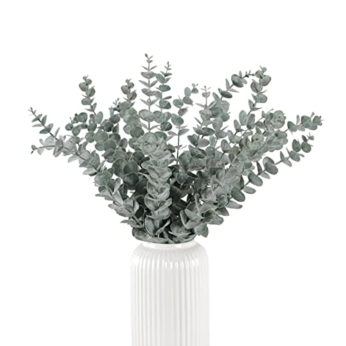 Tiyard 24Pcs Eucalyptus Stems 18" Tall Artificial Eucalyptus Leaves Greenery Decor Faux Eucalyptus Real Touch For Wedding Bouquet Centerpiece Home Decor #TOP3