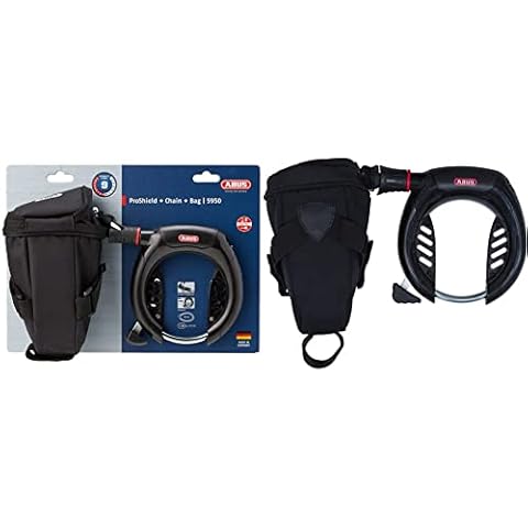 ABUS Rahmenschloss Pro Shield 5950 NR + Rahmenschlosskette Chain 6KS/85 + Schlosstasche ST5950 & Rahmenschloss Pro Shield Plus 5950 NR + Anschlusskette 6KS/100 + Schlosstasche ST 5950 Cover