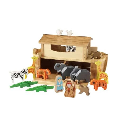 EverEarth - EE33773 - Arche de Noé Géante - Contient 14 animaux - Bambou et Bois