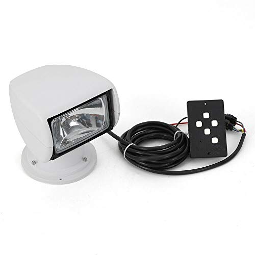 Remote Control Spotlight For Boat Truck Car Marine Remote Searchlight 12V 100W White Waterproof Spotlight 360 Degree Rotate Omnibearing Lighting (White) #TOP3