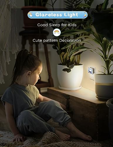 LOHAS Kids Night Lights Plug into Wall [2-Pack], Rainbow LED Nightlight for Boys, Dusk-to-Dawn Sensor, Nursery Plug in Night Light for Kids Room, Ideal Gift for Children, Bedroom Décor - Thumbnail 4