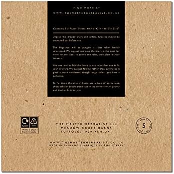 The Master Herbalist Fragrant FRESH LINEN Scented Drawer Liners in a CLASSICAL HERON Design (FOLDED)