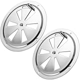 Yerleomit Lüftungsrosette 316 Edelstahl Ø 125 mm Lüftungsgitter Verschließbar Lüftungsöffnung Rundlüfter Verschließbar Lüfterblech Kiemenlüfter für Smoker Boot Camper Haus