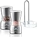 Salt and Pepper Grinder Set - Stainless Steel Pepper Grinder and Salt Grinder with Holder in Luxurious Gift-Box - Manual Mills with Ceramic Grinders and Adjustable Coarseness (Set of 2 plus Holder)