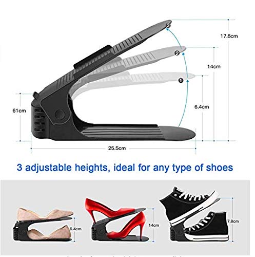 Thrivanta Shoe Holder Plastic Space Saving Rack Stand Folding Slots Organiser for Sandals Slipper Heels Boots Flip-Flops (Pack of 6) 2