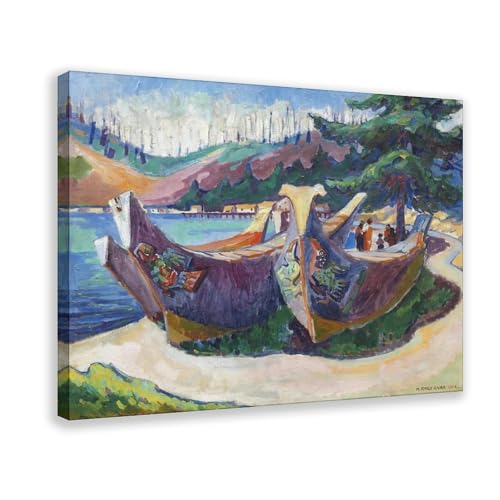 Toile Emily Carr canoës d'Alert Bay pour sublimer votre grand bureau
