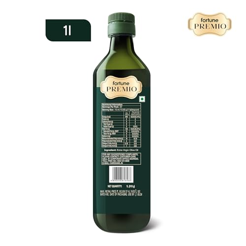 Image of Fortune Premio Cold Pressed Extra Virgin Olive Oil 1L | 100% Pure EVOO | Rich in Antioxidants | Ideal for Salads, Dressing & Light Cooking