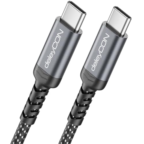 deleyCON Cable de Carga USB C 0,5m (Carga Rápida 60 W) PD 3.0 PPS Cable USB-C a USB-C para iPhone 17 16 15 Pro Max Air Galaxy A16 A56 S25 S24 S23 Pixel iPad Pro MacBook AirPods Tablet Switch PS5