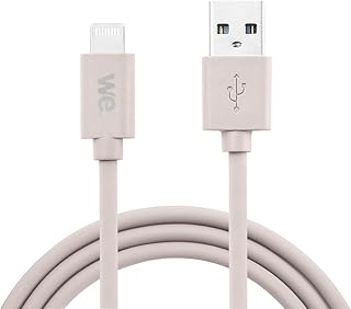 WE Cable USB a Lightning de silicona, 1 metro, certificado MFi, carga y sincronización de datos, color rosa