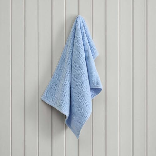 Martha Stewart - Bath Towels, Soft & Absorbent 100% Cotton Towels, Solid 500 GSM, 6-Piece Bathroom Towel Set with Textured Weave (Bedford Cottage Blue) by Martha Stewart - Image 8