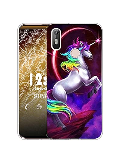 Sunrive Kompatibel mit BQ Aquaris X/X Pro Hülle Silikon, Transparent Handyhülle Schutzhülle Etui Hülle (Q Einhorn 1)+Gratis Universal Eingabestift MEHRWEG