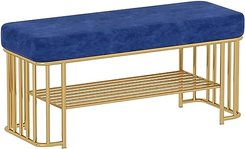 KLGFBDC Entryway Shoe Bench with Storage, Industrial Metal Rack for Hallway, Bedroom, Living Room - Features Shelf for Organized Shoe Display