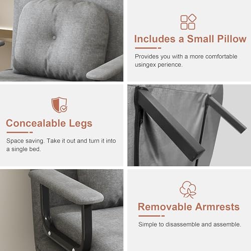 Sillón Plegable Confort Gris miniatura 3