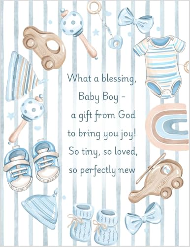 Greeting Card What A Blessing - Baby Boy - Gift From God To Bring You Joy - Religious Christian New Baby Birth Pregnancy Congratulations