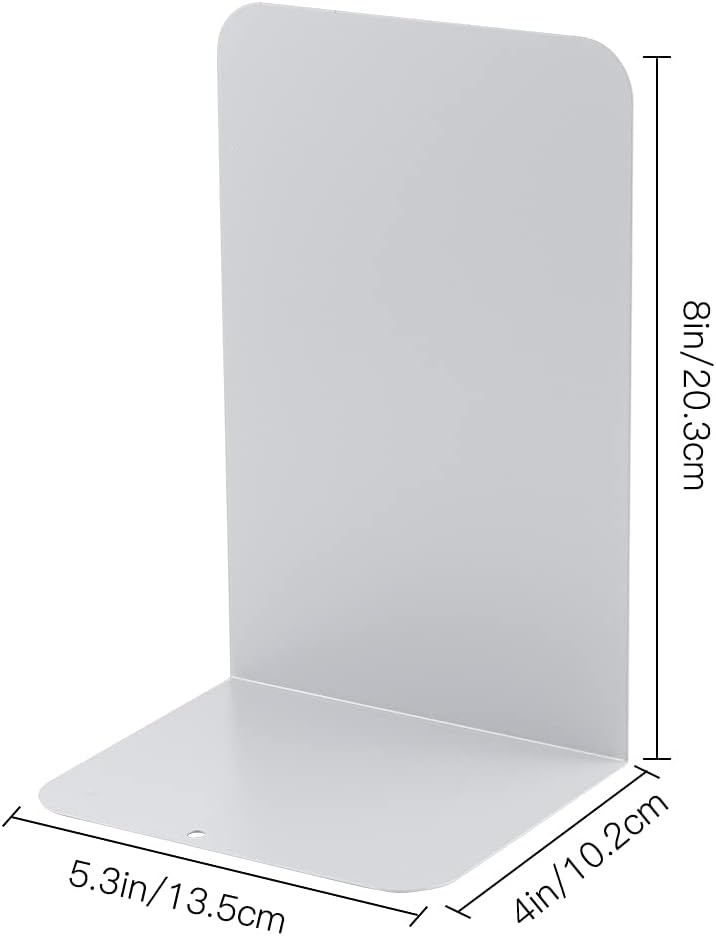 4 works Book Ends for Shelves MSDADA Heavy Duty Bookends for Office School&Home - Image 3