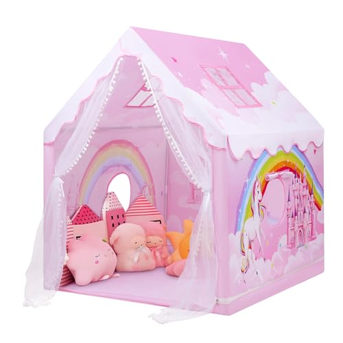 Tienda Campaña Infantil Niña Carpa de Juegos para Niños Interior y Exterior, Grande Rosa...
