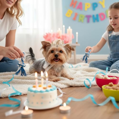 Lovelyshop Die phallenkollektion vergoldeten royal Saury-perlen mit volldressierten Hunden und Katzen Haarschmuck in X klein