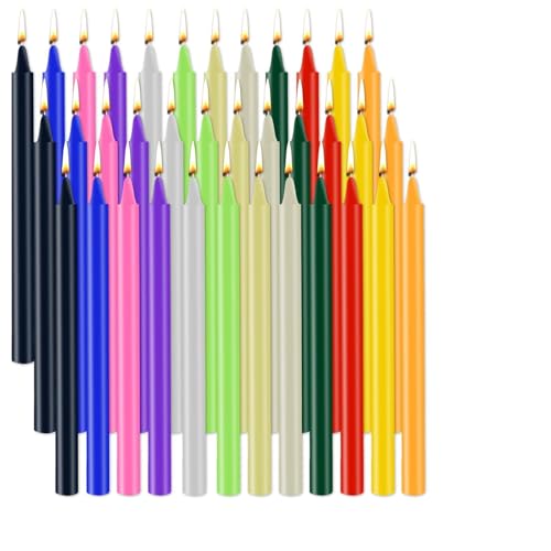 Huucozn 36 Stück Stabkerzen Bunt Kleine Kerzen Tropfkerzen Bunte...