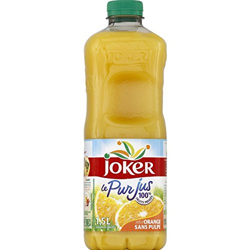 Joker Puro jugo de naranja sin pulpa, sin azúcares añadidos - La botella de 1,5 l