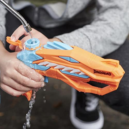 Nerf Super Soaker DinoSquad, Blaster à Eau Raptor-Surge actionné par la détente, Jeu d'eau extérieur d'été F2795 Multicolore