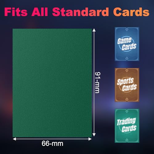Image of 200 Pack Card Sleeves, Matte Dual Trading Card Sleeves with Opaque Back & Smooth Shuffle, Tear Resistant Card Protectors for MTG, TCG and Game Cards (Metallic Green)