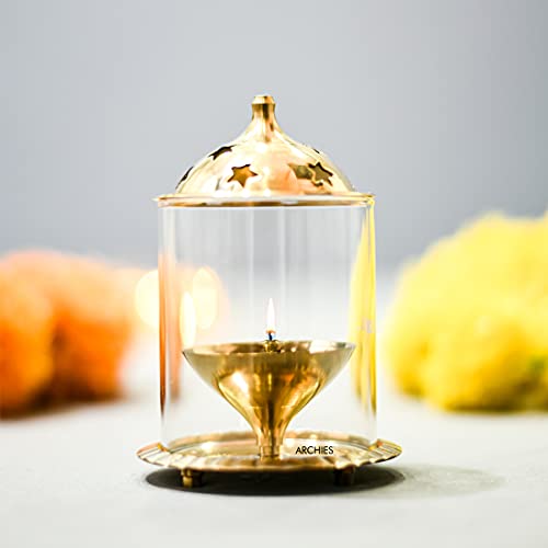 Image of Archies Akhand Diya Brass Metal Diyas Light Lamp (Standard Size, AKDMT03152)