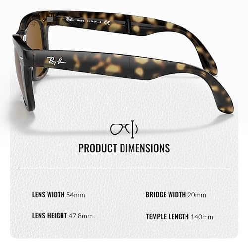 Image of Ray-Ban RB4105 WAYFARER FOLDING CLASSIC Square Shape Sunglasses for Men with Official Eyewear Kit