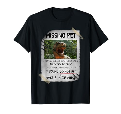 Great fun T-rex tee Design with dinosaur missing Pet T-Shirt