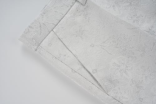 UNINUKOO Mens Slim Fit Suit 3 Piece 1 Button Paisley Prom Floral Wedding Tuxedo for Men US Size L White 6