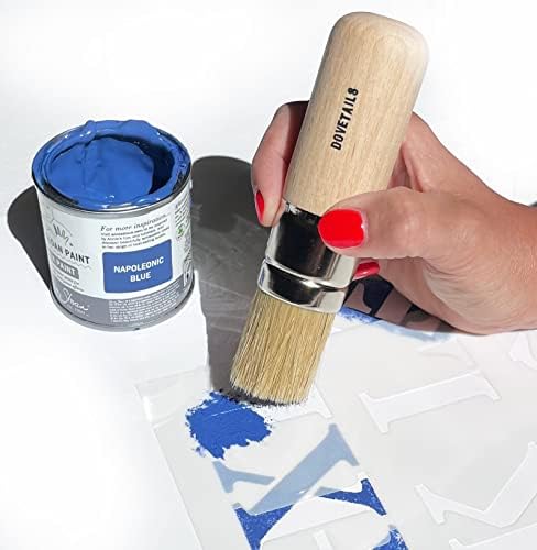Large Stencil Brush Size 18-30 mm Flat Topped Pure Bristle Head - Made in the UK Can be used as a Wax Brush for Waxing as well as stencilling