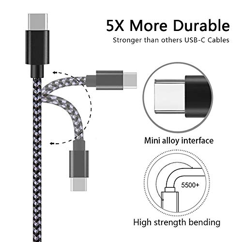 Usb Type C Cable 5-Pack, Speate Usb C To Usb A Nylon Braid Fast Charging Cord High Speed Data Sync Transfer Charger Cable Compatible With Galaxy S9, Note, Lg, Oneplus And More (Black Gray) Smartphone #TOP1