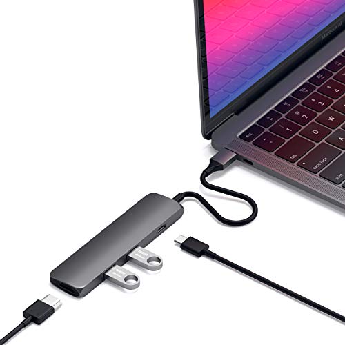 Satechi Schlanker Typ-C Multiport-Adapter - Kompatibel mit MacBook Pro, Mac Mini, iPad Pro & mehr