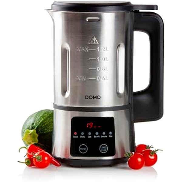 Domo Do727BL Automatyczna Maszyna do zupy o mniejszych wymiarach, srebro