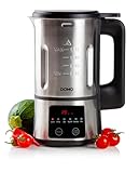 DOMO DO727BL Suppenmacher – 1,2 L - Standmixer mit 6 automatischen Programmen - Edelstahl/Schwarz